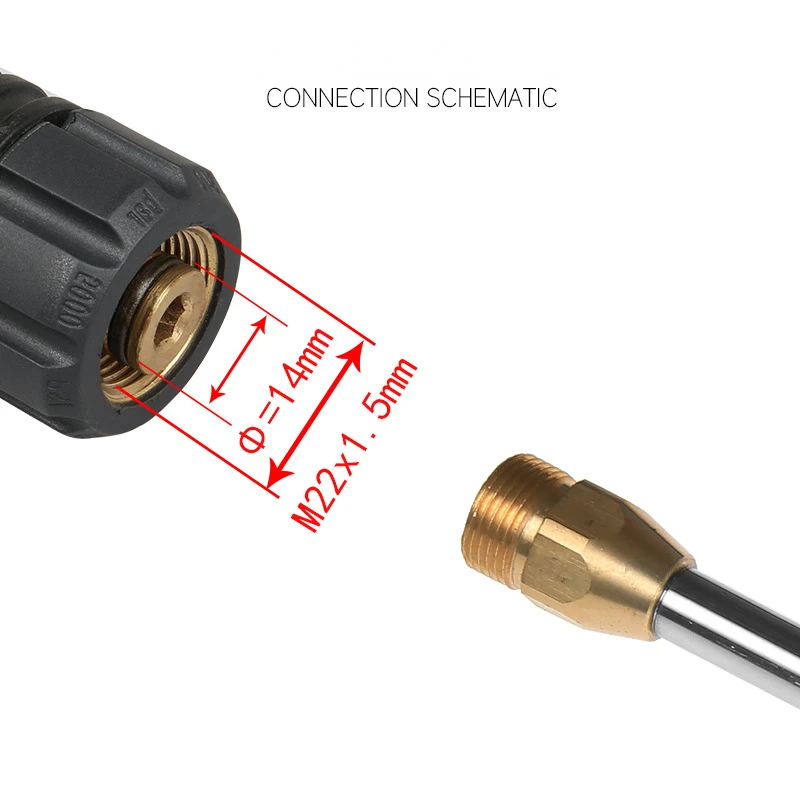 Удлинительный стержень высокого давления для автомойки 5000PSIM22 резьба 1/4 быстрая вставка стержень из нержавеющей стали 40 см