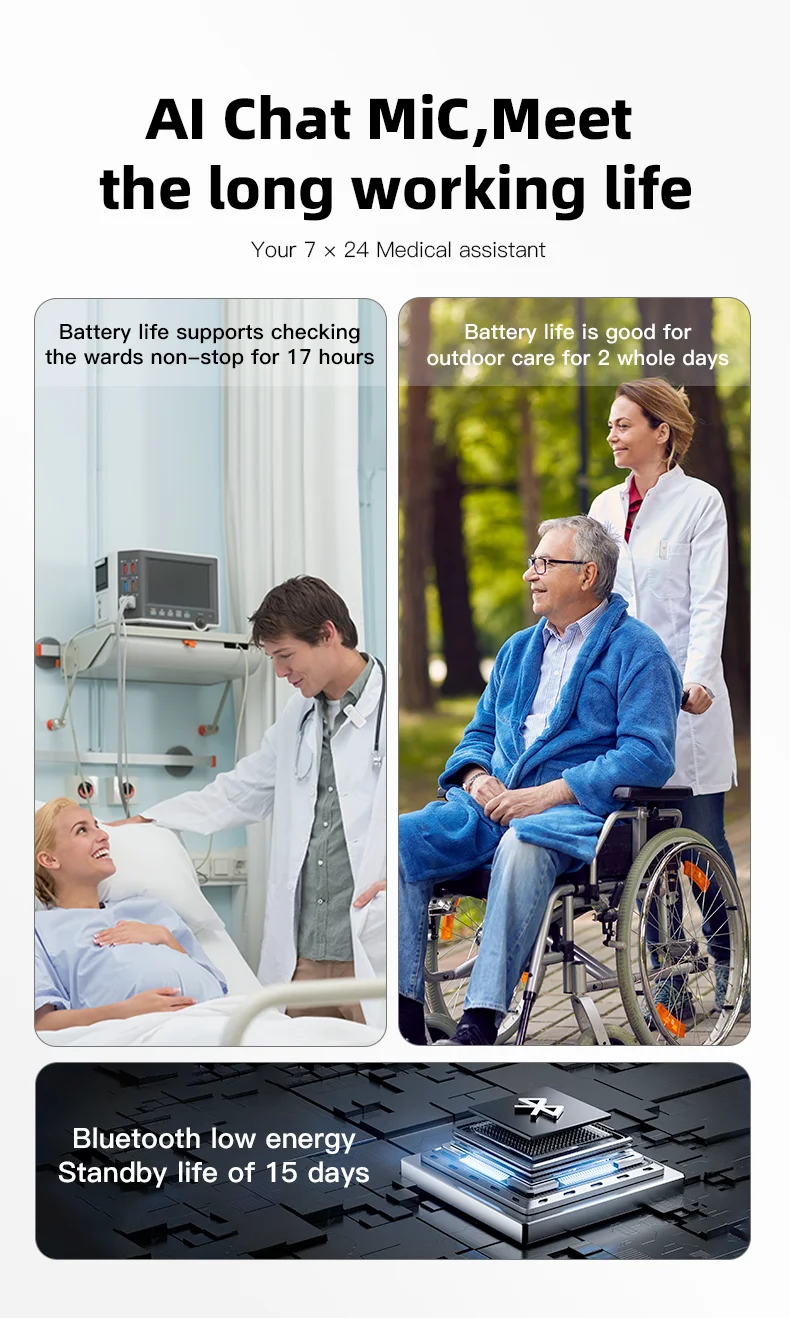 Ces 2025 Chatgpt 4  Wireless Small Translating Studio Lavalier Microphone With Voice Recorder Voice to Text