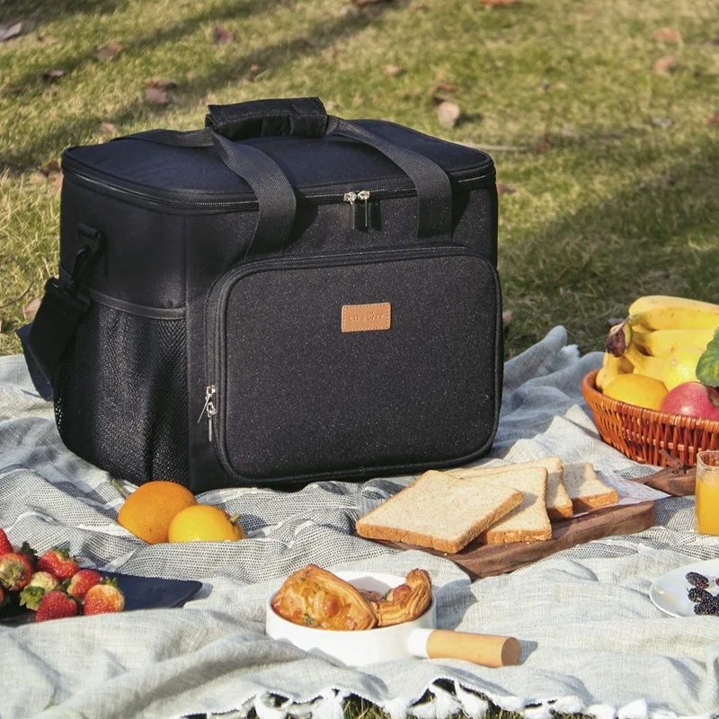 Thermal Insulated Handbag Portable Lunch Box Wine Beer Cooler Crossbody Shoulder Bag Pastry Cake Camp Picnic Food Container