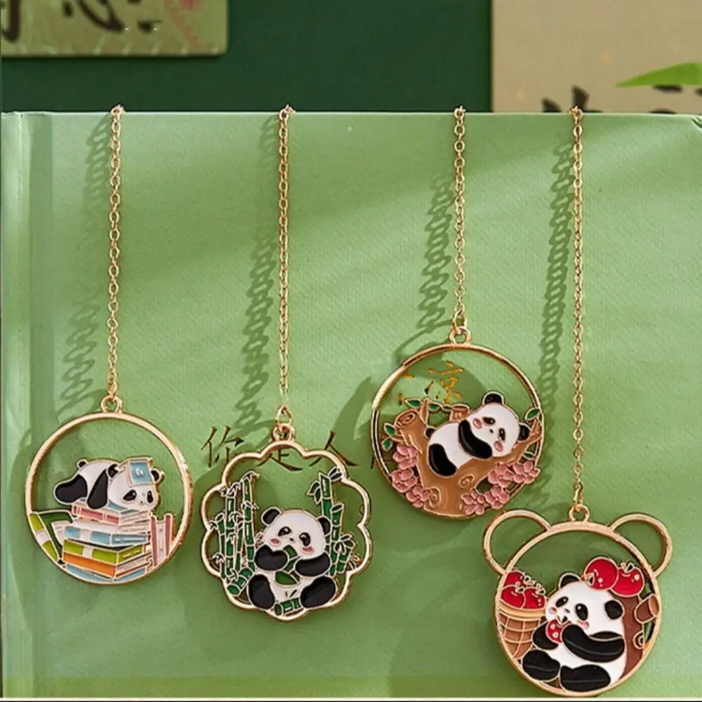 zinc alloy cartoon panda Bookmark cartoon panda Metal panda Bookmark Reading Tool with Tassel Book Page Marker Birthday Gift