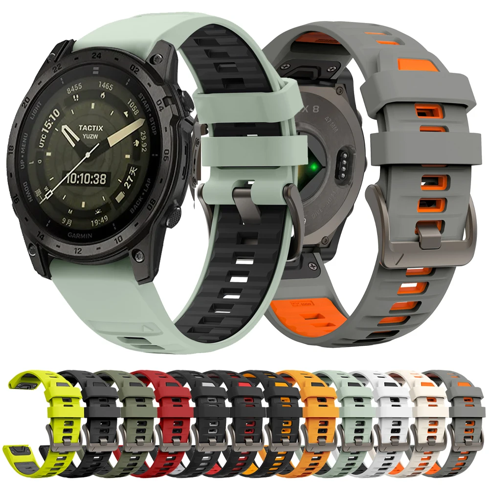 

Официальный ремешок для часов Garmin Fenix 8 E 7 7X Pro 6 6X Forerunner 965 955 935 Epix Tactix ремешки QuickFit 22/26 мм двухцветный ремешок