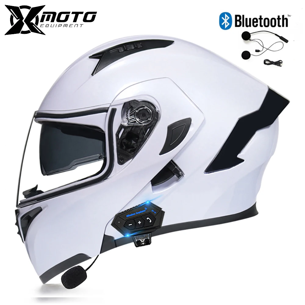 Full Face Helmets For Motorcycles Electric Motorbike Secure Helmet Carrying Bluetooth Earphones Cycling Equipment