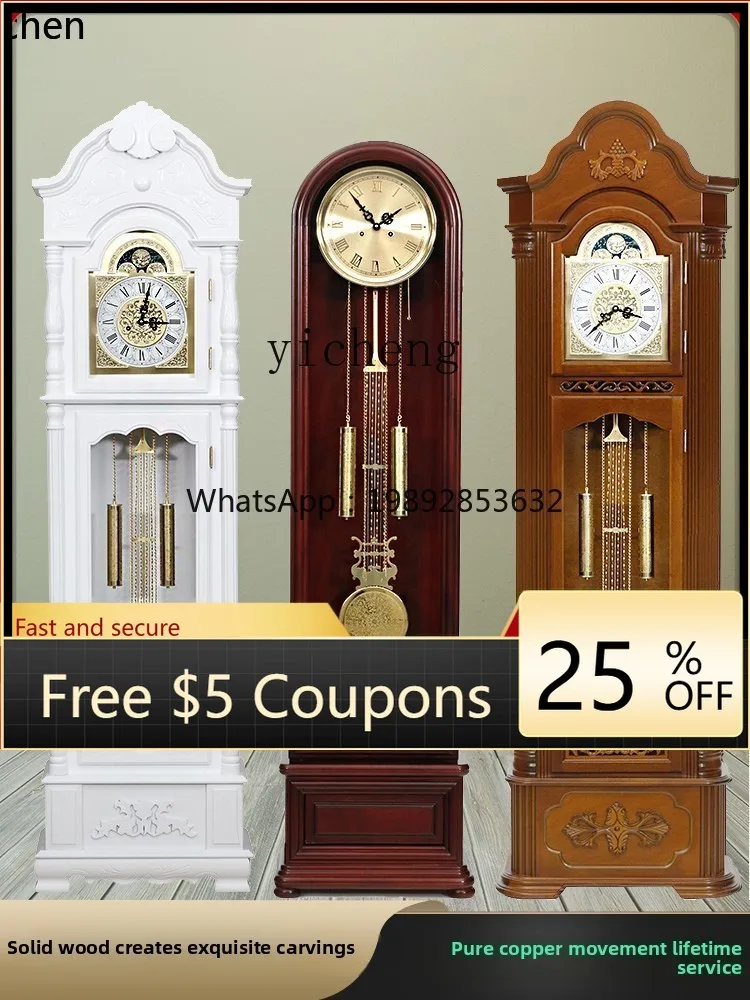 L3-20  floor clock, living room, Polaris movement, household Chinese retro mechanical seat clock, vertical pendulum clock
