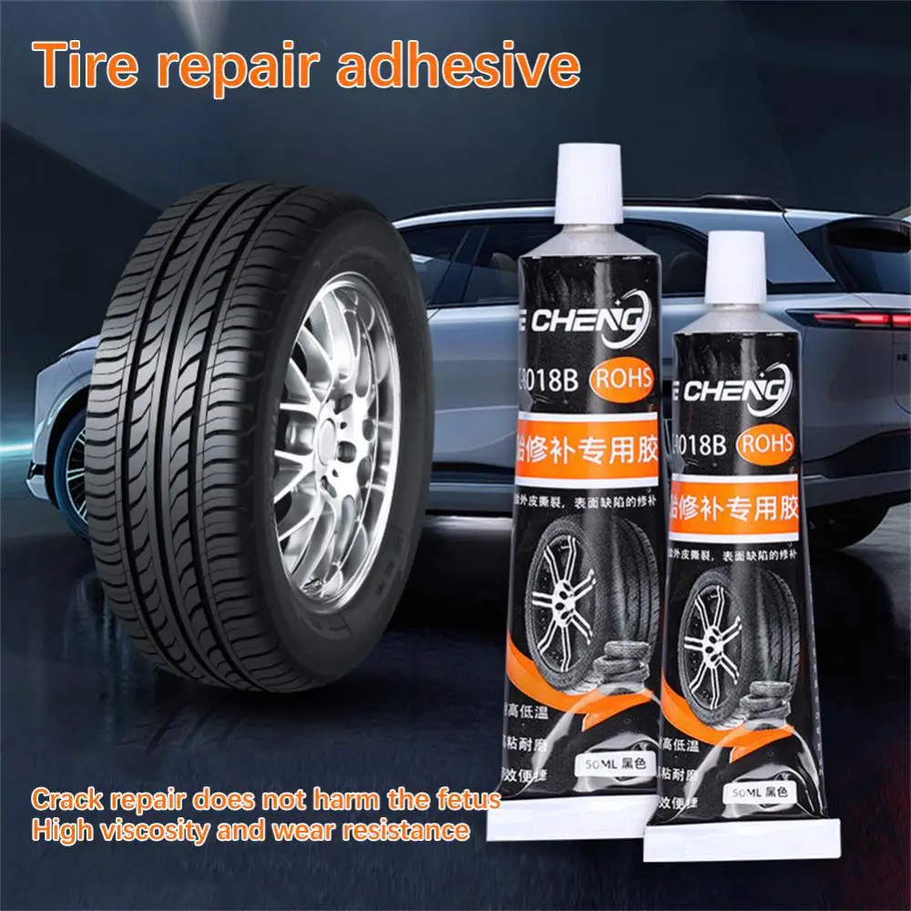 50/30ml Waterproof High Temperature Resistant Tyre Repair Liquid Black Strong Rubber Glues Adhesive Glue Car Repairs Tools