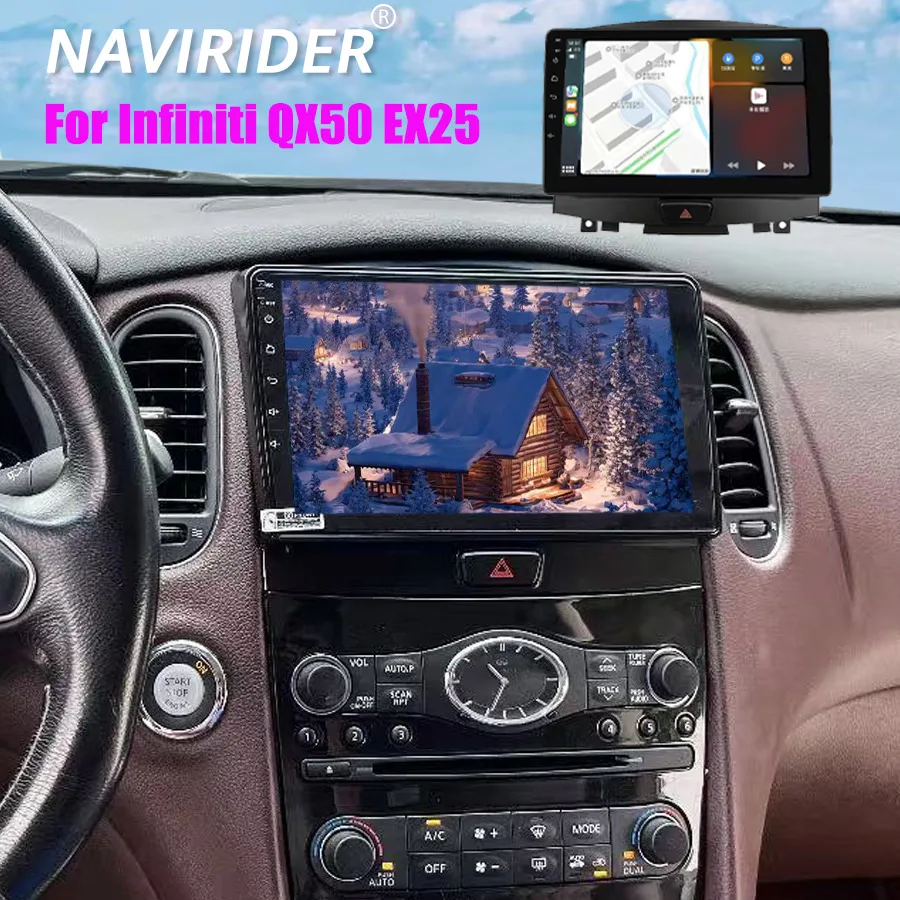 Carplay اللاسلكي لإنفينيتي QX50 EX25 2010-2016 9 بوصة Android15 راديو السيارة استقبال ستيريو Autoradio مشغل وسائط متعددة لتحديد المواقع نافي #1