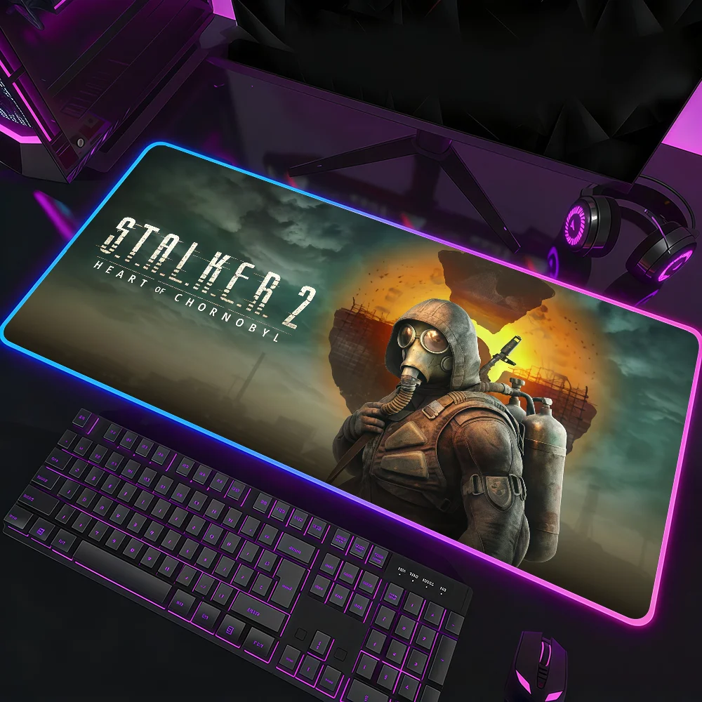 

Game S-Stalker 2 Mouse Pad Waterproof RGB LED Light Colorful Game Keyboard Non-slip Cover Desk-mat Surface