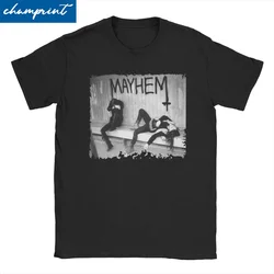 Men Women Mayhem Street T Shirt Black Metal Music Pure Cotton Clothes Vintage Short Sleeve Round Collar Tee Shirt Summer T-Shirt