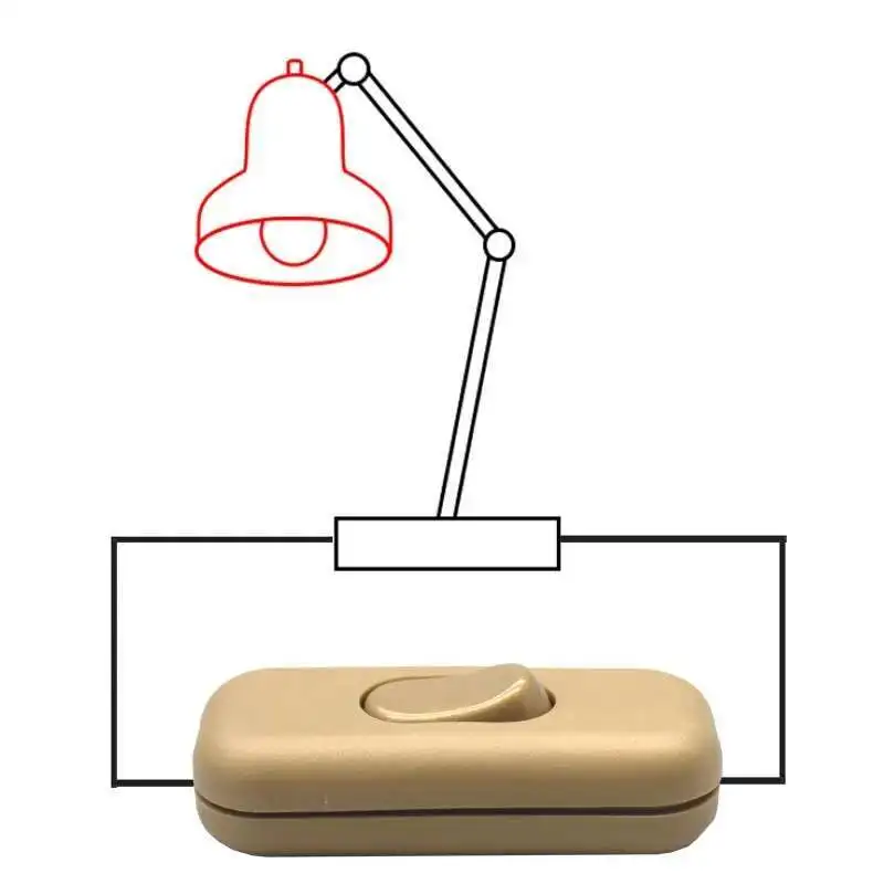 2 uds interruptor de luz 250V AC 6A Ine ON/OFF mesa lámpara de escritorio Cable interruptores basculantes de palanca Control para iluminación LED