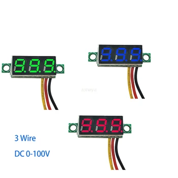 0.28 inç DC 2.5V-30V DC 0-100V dijital voltmetre LED Mini ekran modülü voltmetre voltmetre motosiklet araba Panel metre