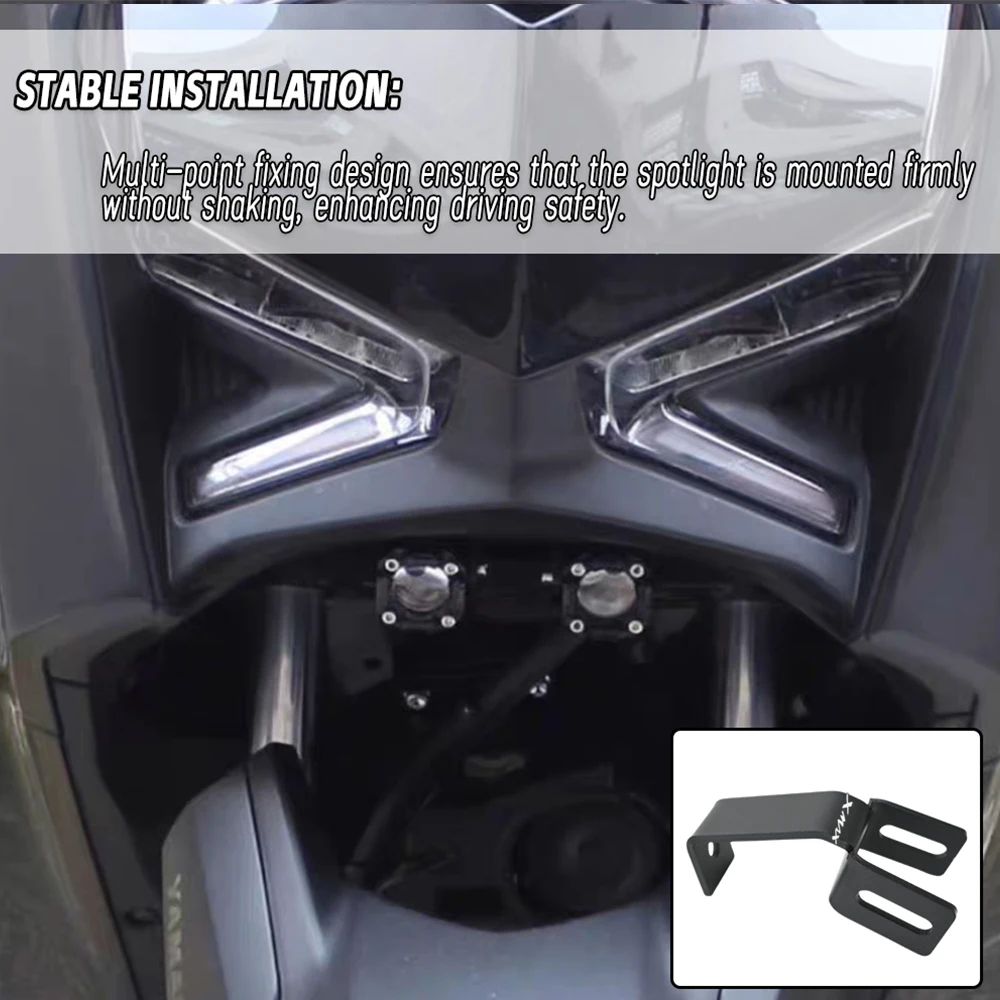 

For Yamaha XMAX300 XMAX250 XMAX 300 250 2017-2024 Motorcycle Fog Light Spotlight Bracket Spot Light Indicator Support Holder Kit