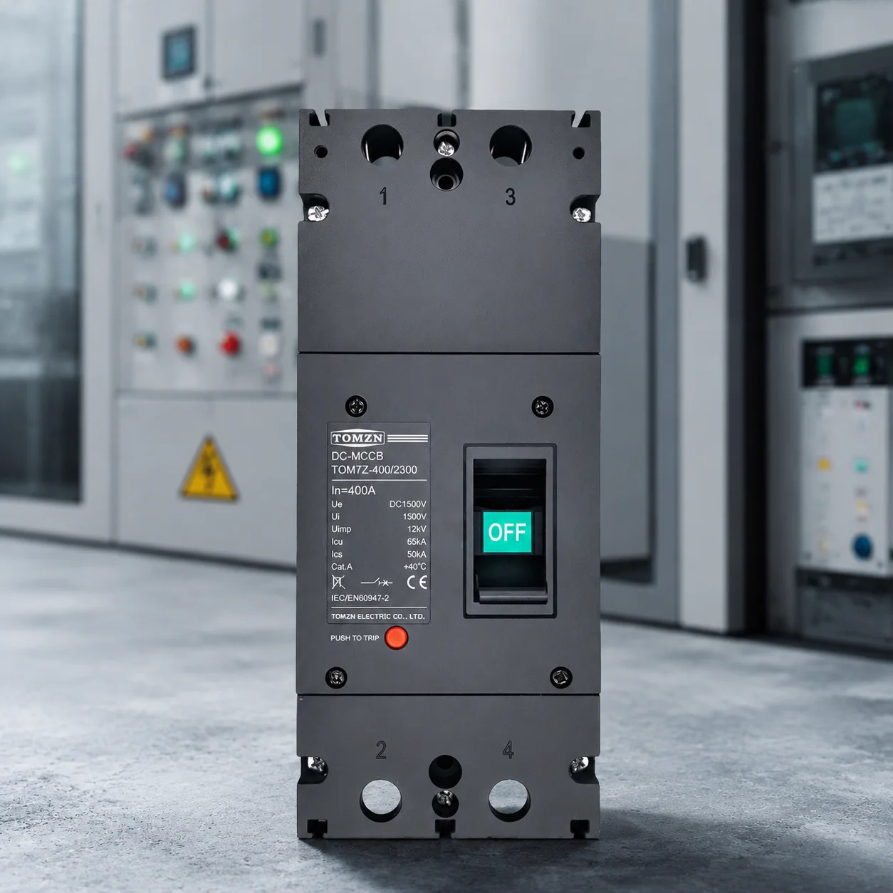 2P DC MCCB Type 1500V 300A/400A High-Current Molded Case Circuit Breaker, Overload Protection Switch for Solar PV System
