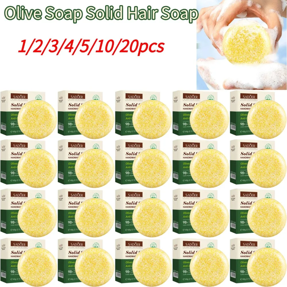 Olive Soap with Oil Control Refreshing Solid Shampoo Soap Natural Plant Extract Deep Cleansing Anti-Dandruff Solid Hair Soap