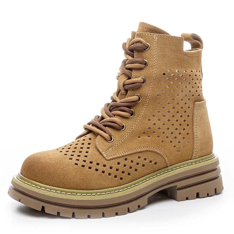 Women's Vintage Western Cowboy Boots with Lace-Up Casual Rider Work Boots Halloween Festival Party Costume Role-Playing Shoes