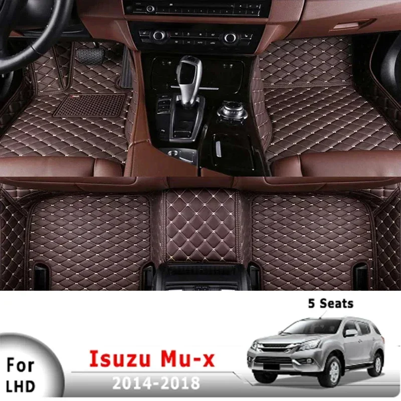 PU Auto Carpets Decorative Floorliner Leather Dash Car Floor Mats For Isuzu Mu-x Mux 2014 2015 2016 2017 2018 (5 seater) Interio