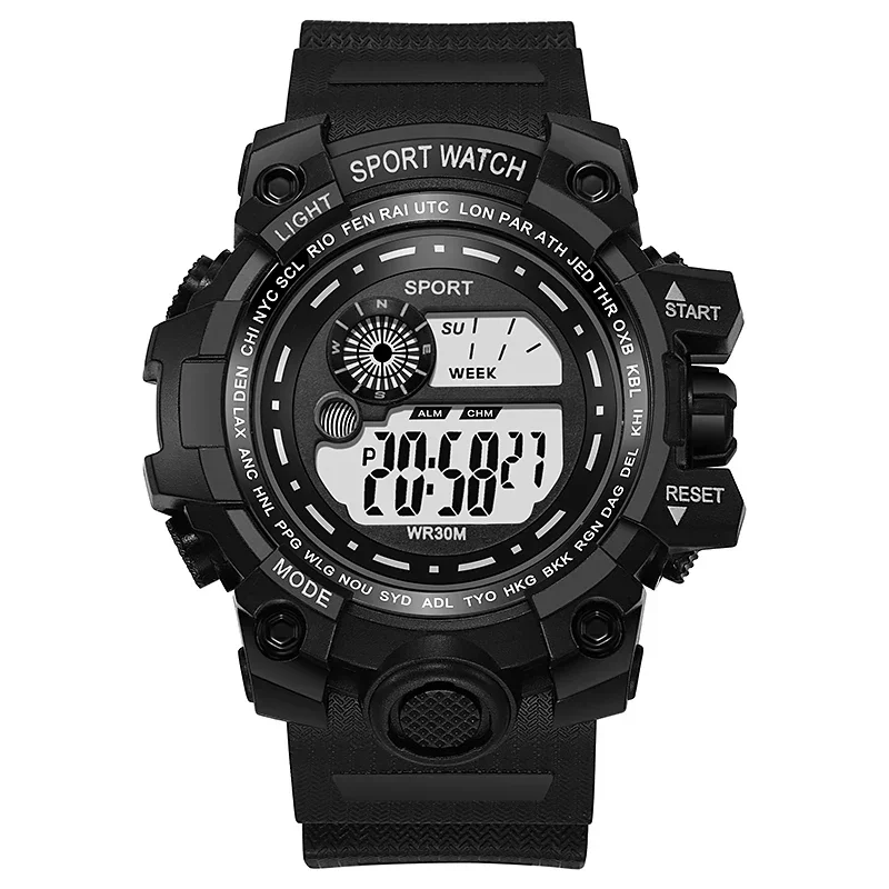 YIKAZE LED Digital Watches for Men Waterproof Men's Sports Watches Alarm Clock Stopwatch Electronic Wristwatch for Kids Student