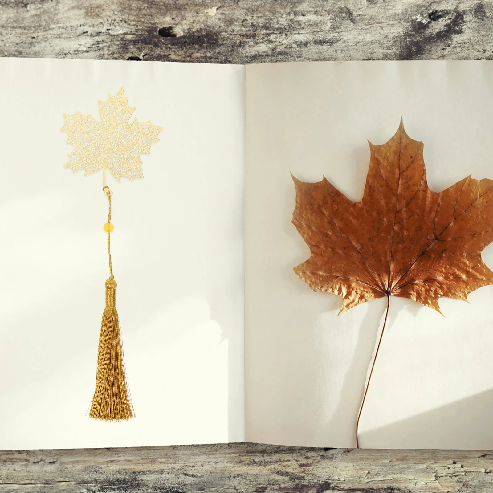 

3 Pcs Metal Bookmark Child Bookmarks with Tassels Brass for Office Leaf