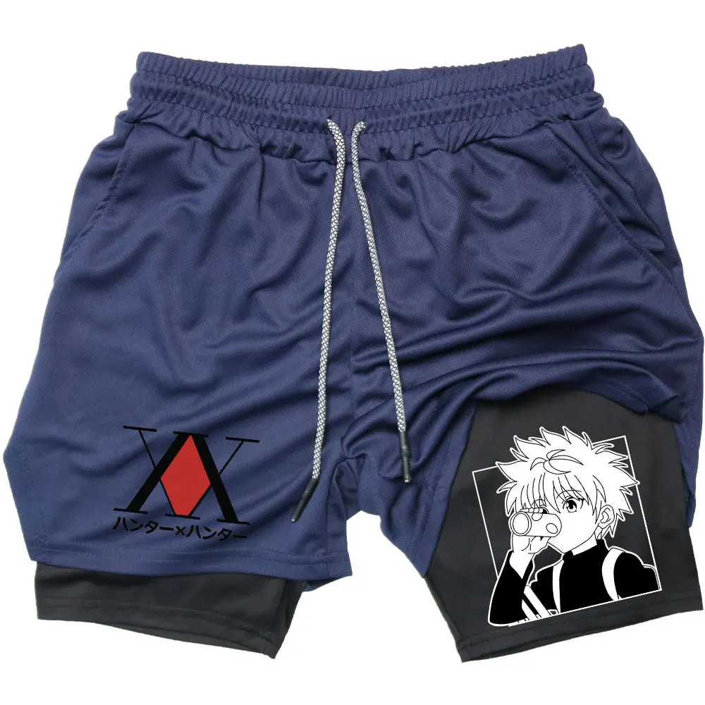 Anime Hunter X Hunter Performance Shorts Quick Dry Athletics Running Workout GYM Shorts Breathable Summer Compression Shorts