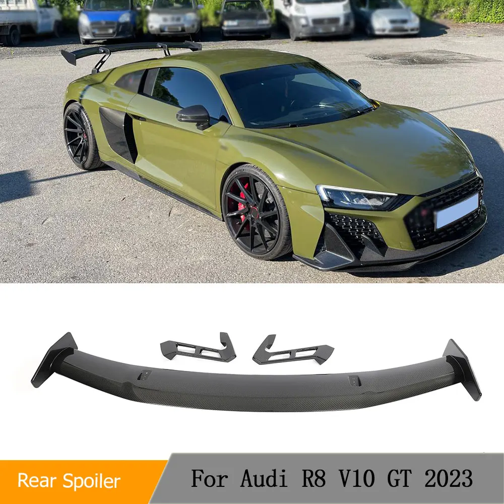 Car Rear Trunk Prepreg Dry Carbon Spoiler Protector for Audi R8 V10 GT Performance Coupe 2023 New R8 Carbon Car Body Kits