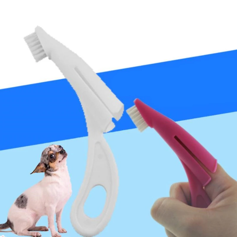 1Pcs Pet Finger Toothbrush Dog Brush Bad Breath Tartar Teeth Tool Dog Cat Cleaning Supplies 2 Colors Dog Toothbrushes