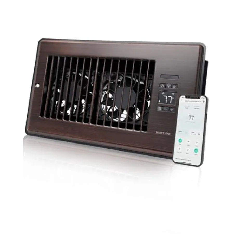 

Super Quiet Register Booster Fan for Register Holes Smart Register Vent with Dual Intelligent Thermostat and WIFI App Control H