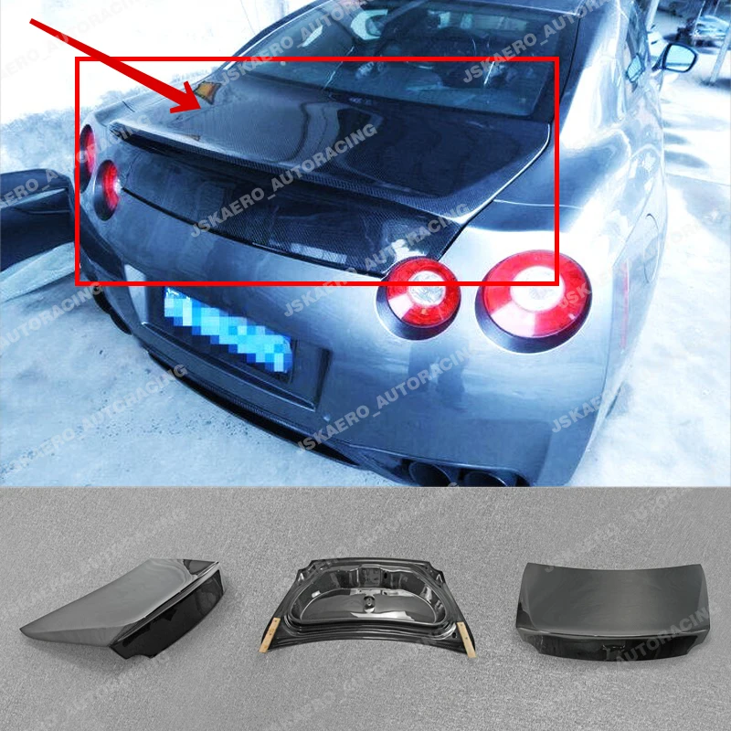 

For Nissan GTR R35 09-16 Rear Trunk Bootlid Double Side Carbon Fiber Boot Lid car BodyKits
