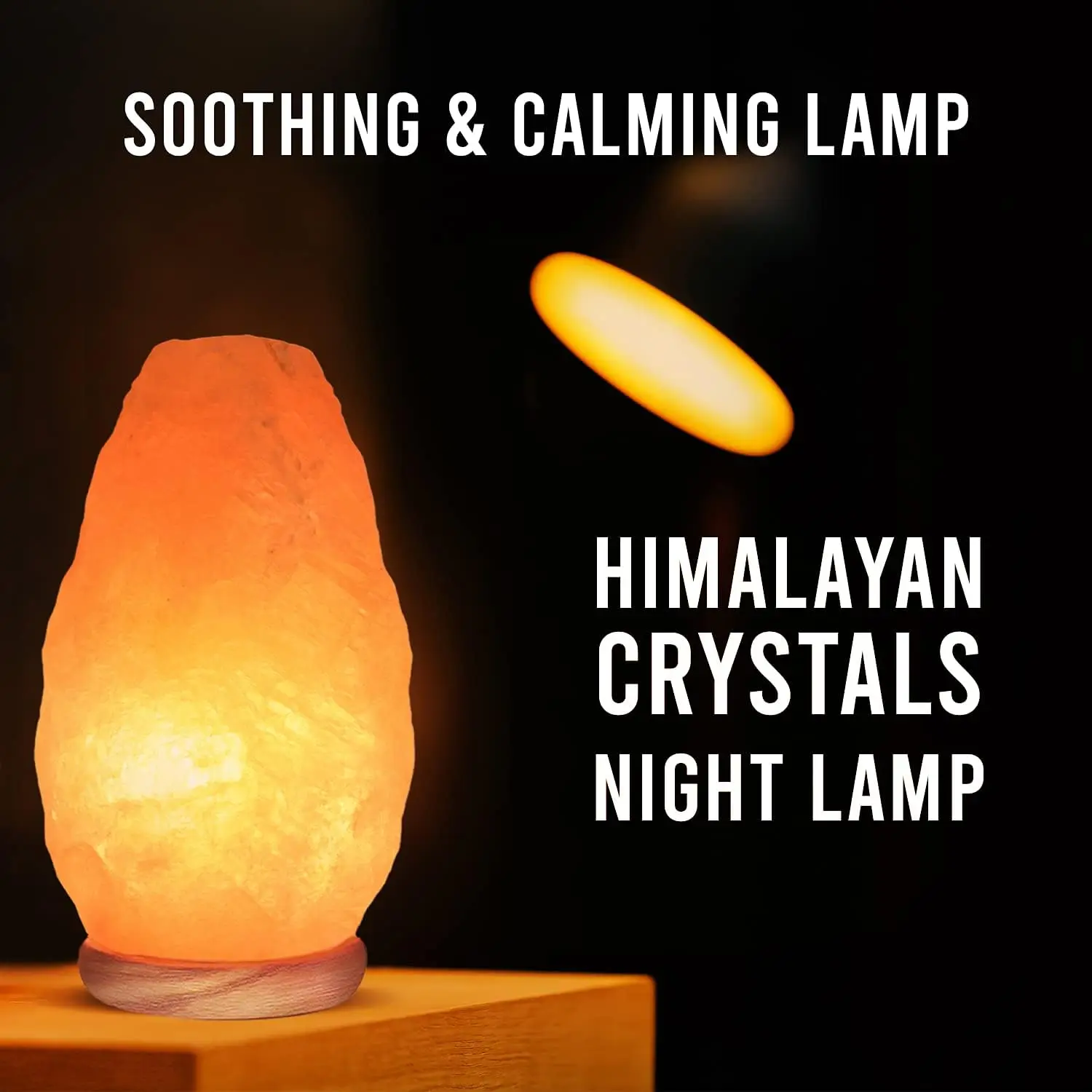 Himalayan luminous salt lamp with dimmer switch, indoor atmosphere lamp, yoga lamp, handmade lamp, family and friend gift