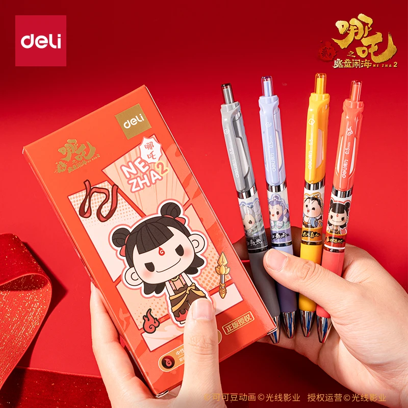 

Deli 4/8pcs 0.5mm Black Ink Cute Quick-drying Gel Pens School Supplies Signing Pen Office Supplies Stationery Gift