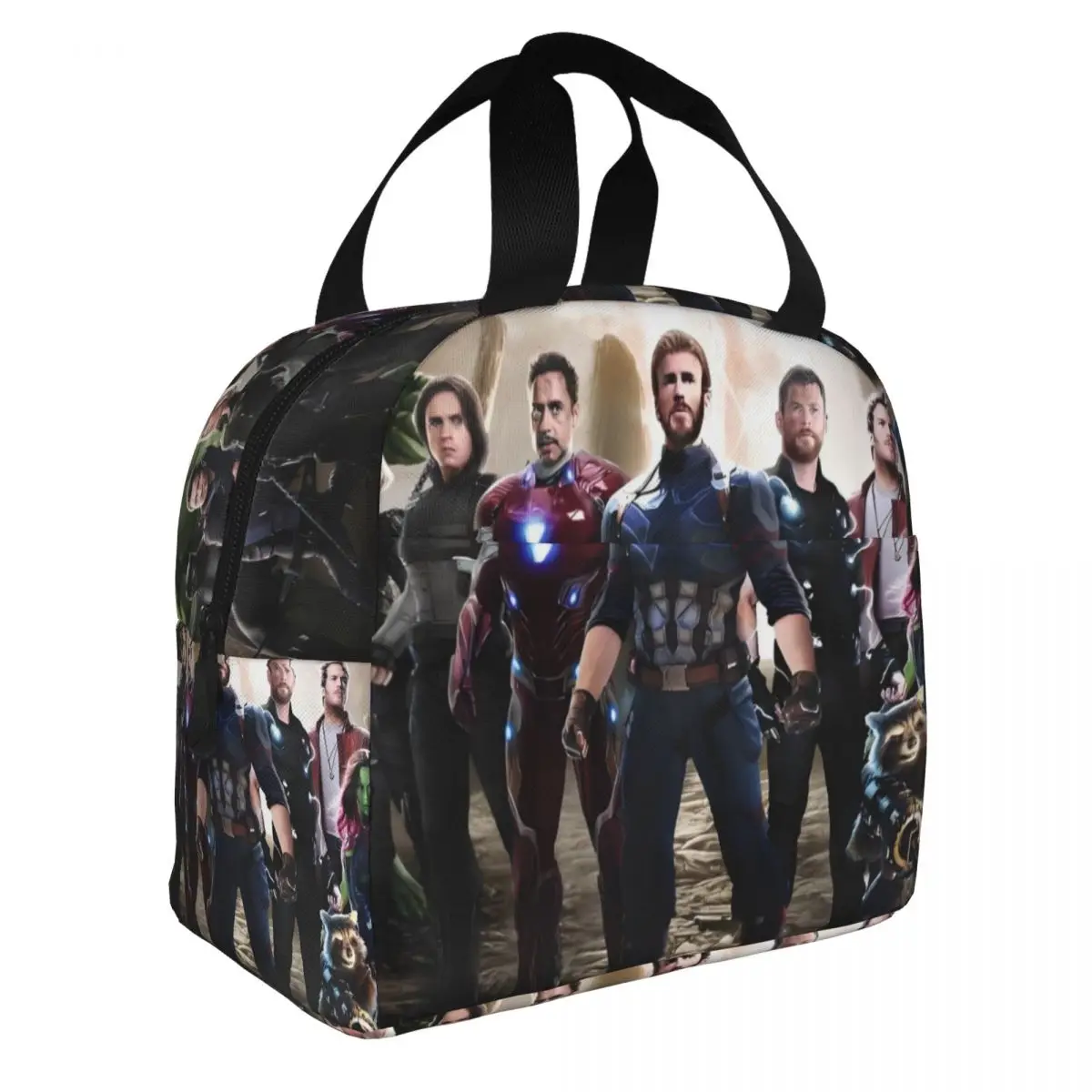 Iron Man Food Pouch Marvel Animation Iron Man Teenager Unique For Work Travel Storage Bags Zipper Closure