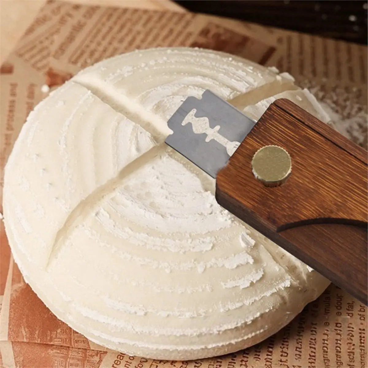 2026 New Wooden Dough Scoring Tool,Hand Crafted Sourdough Lame Scoring Tool for Sourdough Bread Baking Baking Accessories