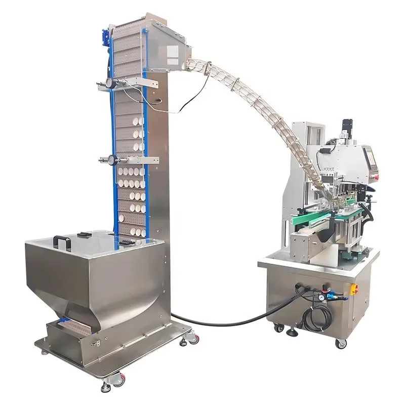 Automatic plastic glass bottle cap machine cap feeder waterfall elevator machine screw cap feeder