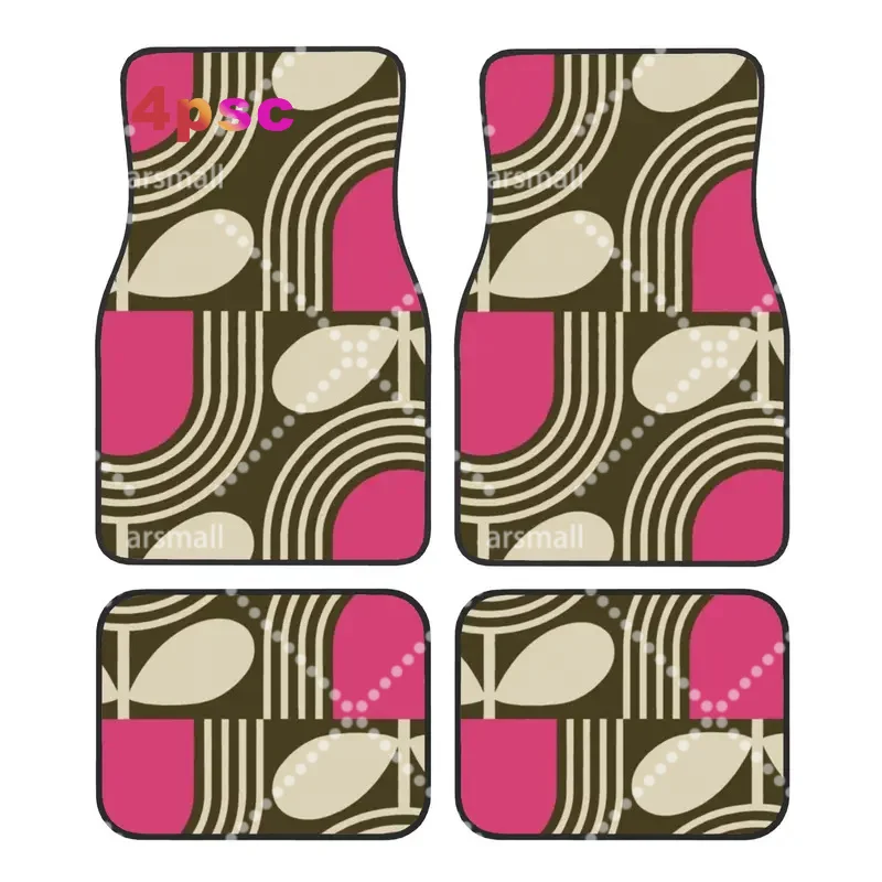Crystal Velvet Car Floor Mats 4 Pcs Non-Slip Carpets Rugs Orla Kiely Flower  Universal Car Front Rear Carpets Foot Mats
