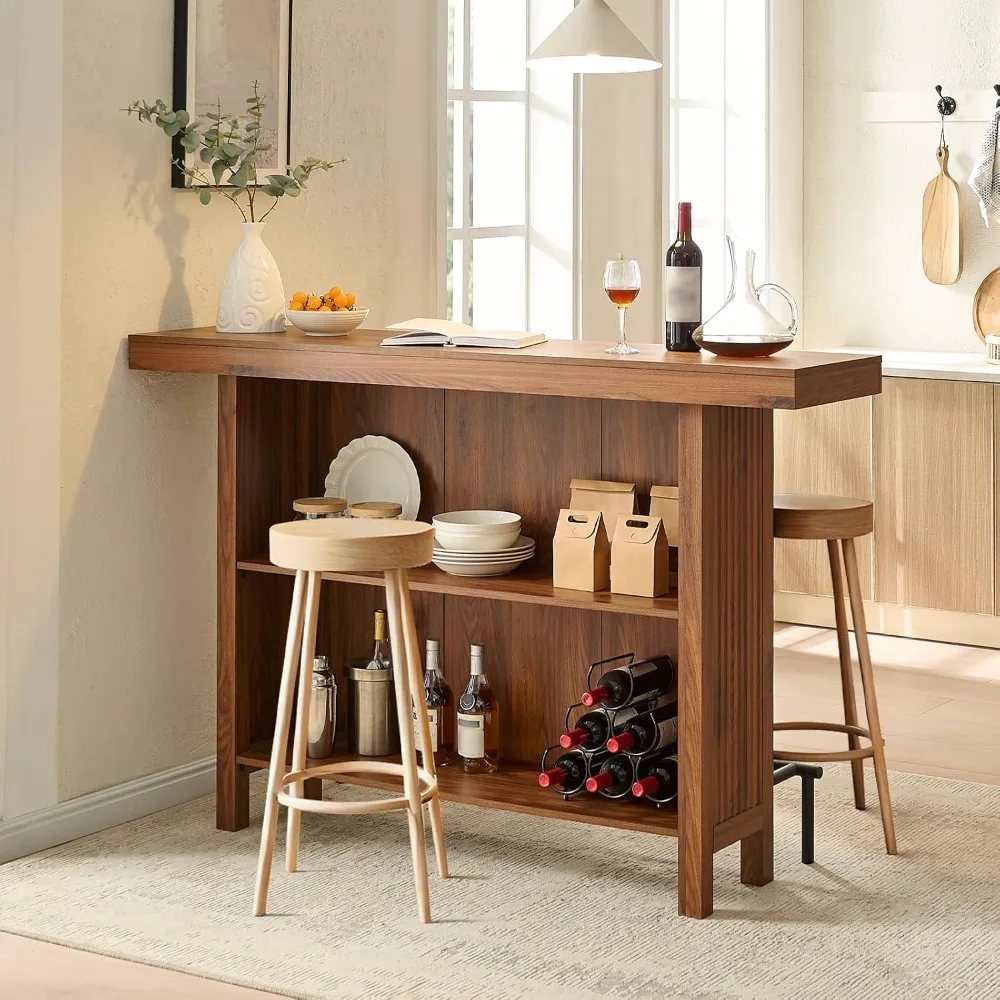 Walnut Two-Tier Bar Table 3