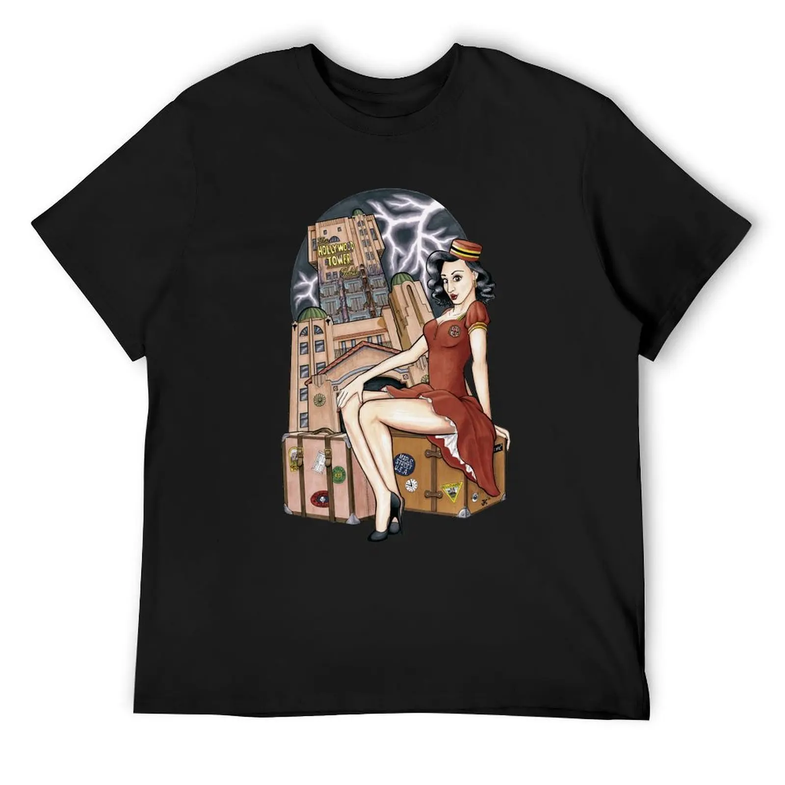 

Tower of Terror Pinup T-Shirt boys animal print kawaii clothes Personalized t-shirt sweat fitted t shirts for men