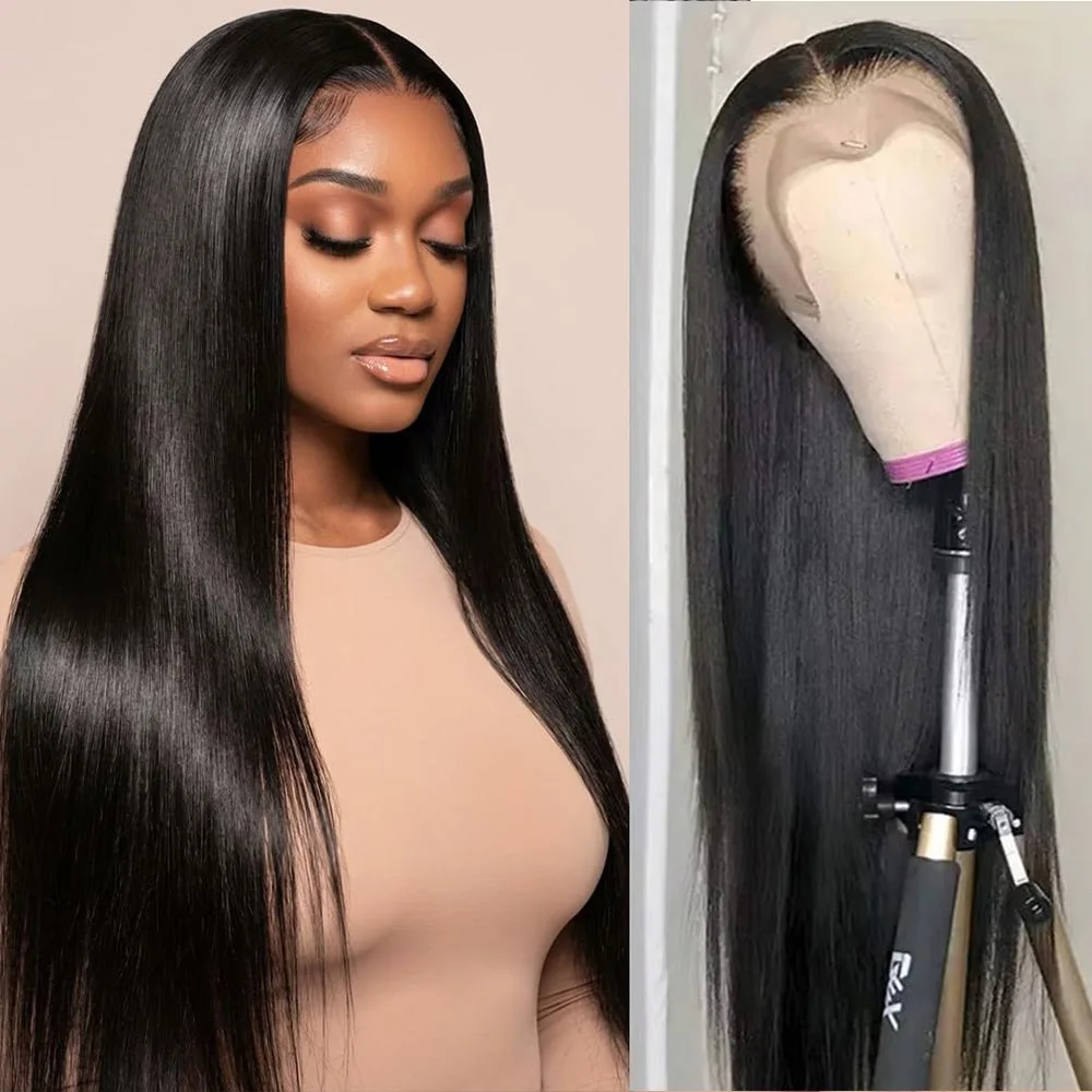 

Прямой парик с прозрачной кружевной передней частью 13x6, парик с кружевной передней частью 13x4, парики из натуральных волос для женщин, предварительно сформированные, парик с закрытием 4x4