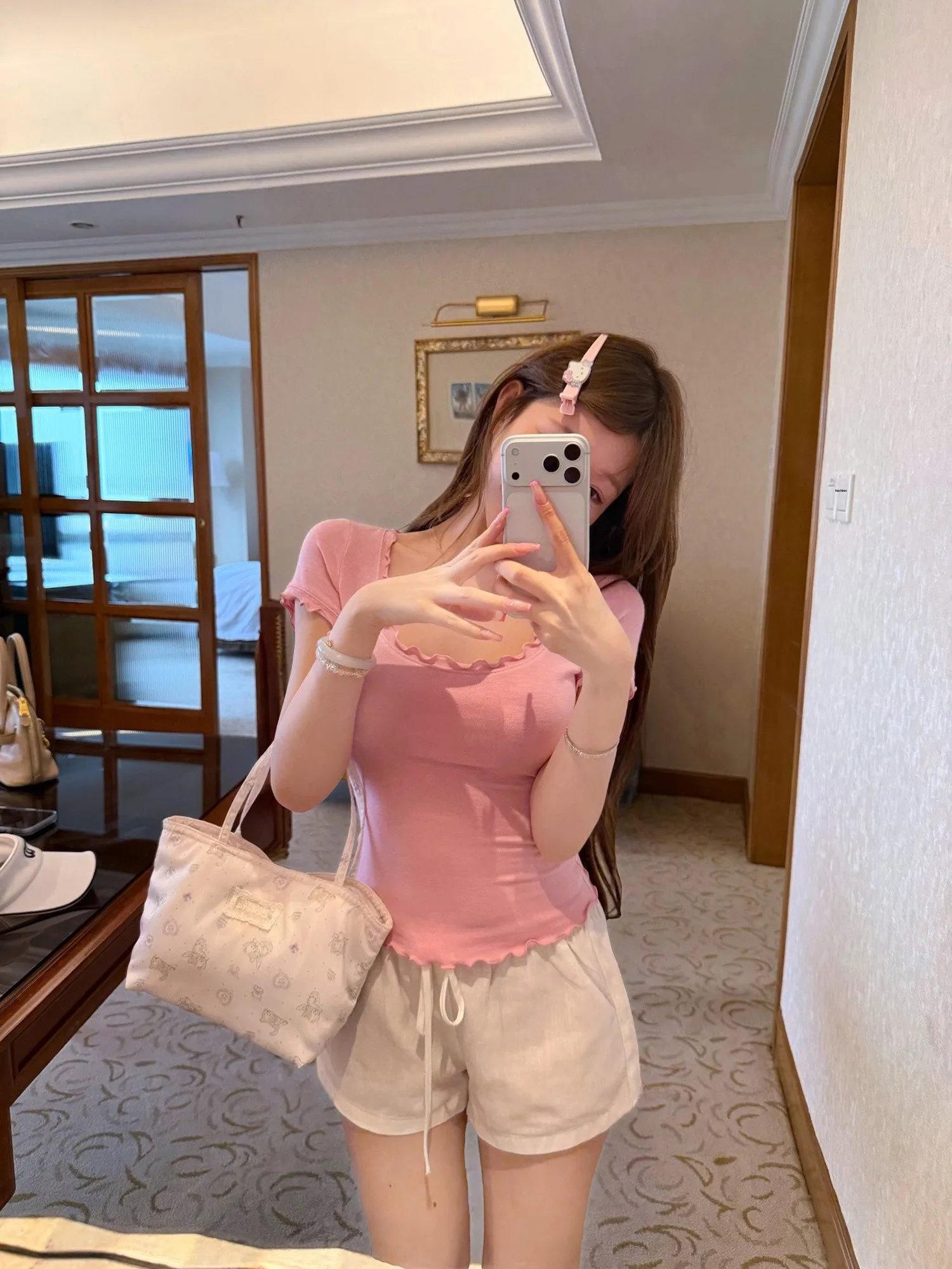 Lukira Casual Linen Pants Women's Summer Washed Drawstring Shorts Breathable Transparent Resistant Straight Leg Pants