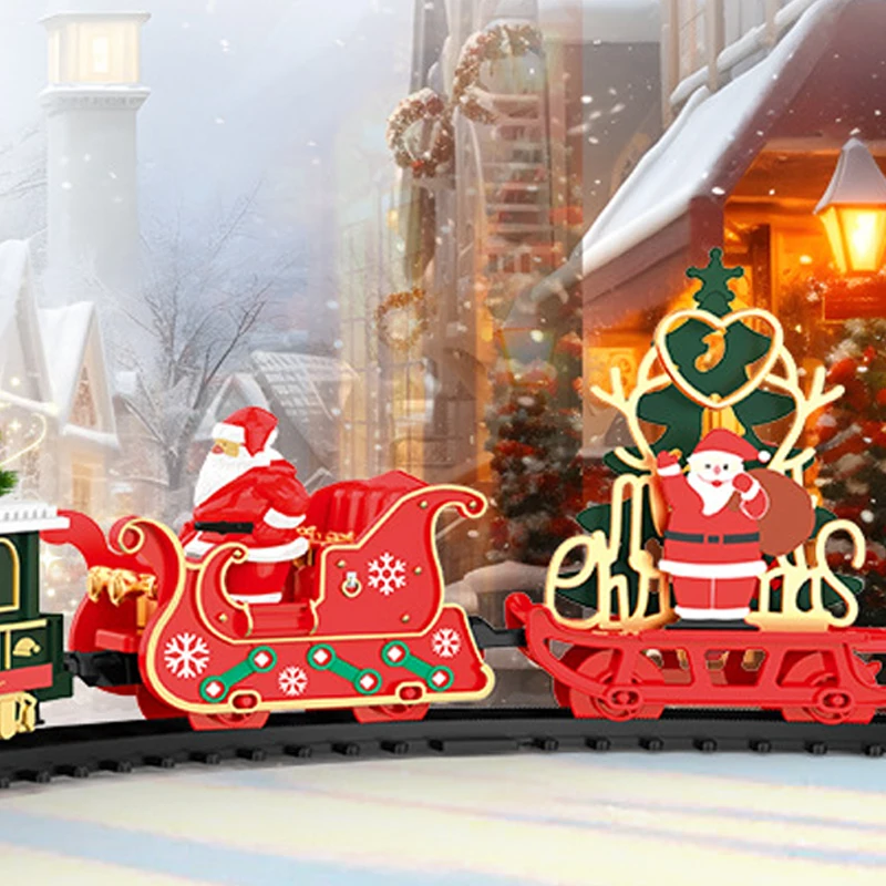 Zabawka Pociąg Elektryczny Świąteczny Pociąg Kolejowy Wagon Symulacja Retro Dekoracja Pociągu Model Dziecięcy Pociąg Szybki Zestaw Zabawek dla Chłopca Prezenty