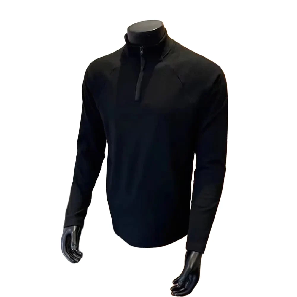 

Men's Long Sleeve Training Shirt with Half Zipper and Stand Collar for Running and Fitness Activities in Spring Autumn Winter
