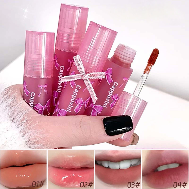 Cappuvini Butterfly Lip Gloss - Mirror Glossy & Velvet Matte Finish, Long-Lasting Plumping Effect, Youthful Look,