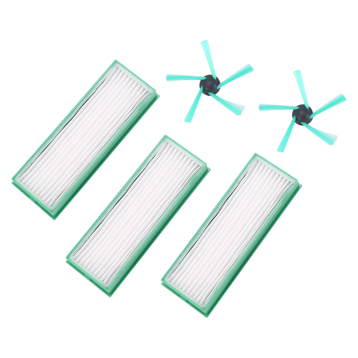 مجموعة إكسسوارات ساخنة لروبوتات المكنسة الكهربائية Vorwerk Kobold VR200 & VR300 - 3 مرشحات HEPA و2X فرش جانبية