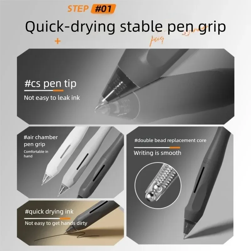 Ergonomic Design Gel Pen 0.5mm Black CS Nib Dual-Bead Quick-Dry Smooth Writing Pen for Students Exams Office High Appearance image 3