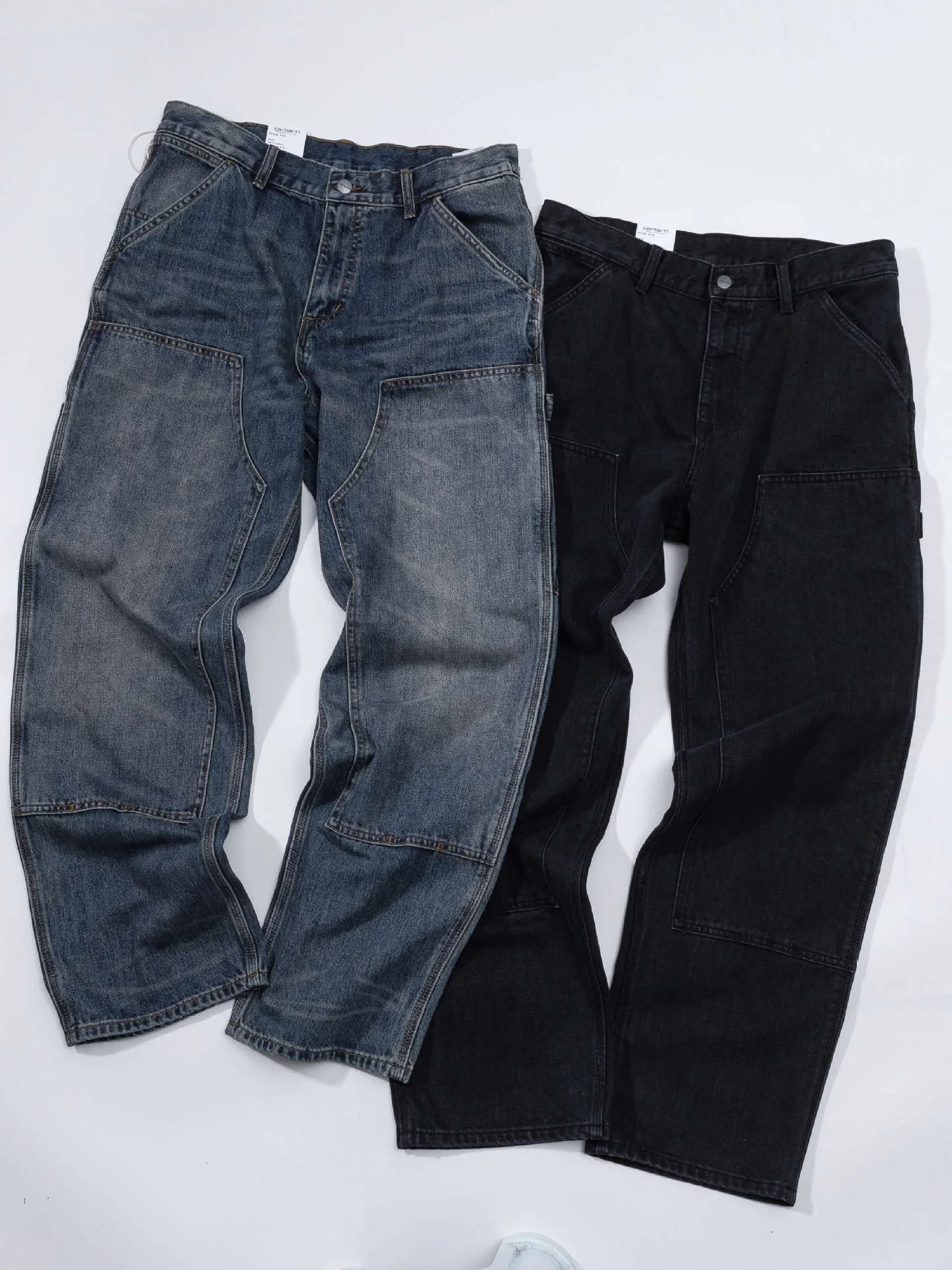 Heavy Duty OG Double Knee Washed Vintage Logging 3D Tailoring Straight Leg Jeans Casual Pants for Men Couple CleanFit