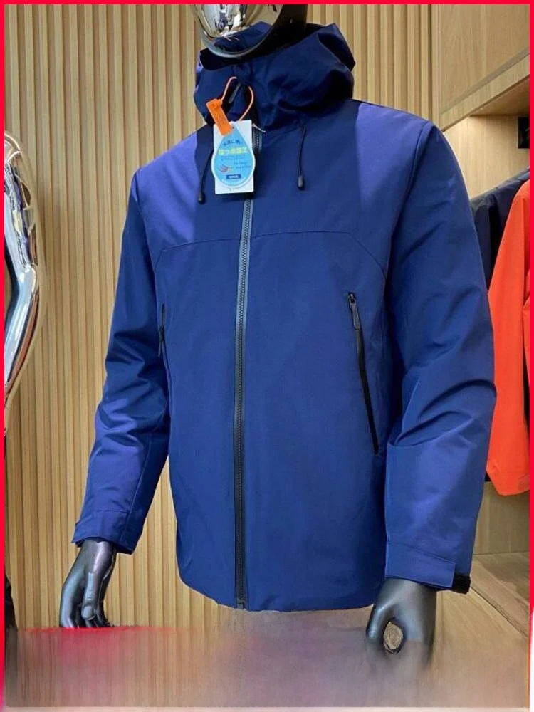 

Outdoor Men's Casual Cotton Jaet 80 Du down Ba Splicing Windproof Warm Hooded Polyester Fiber Zipper Sle Waterproof