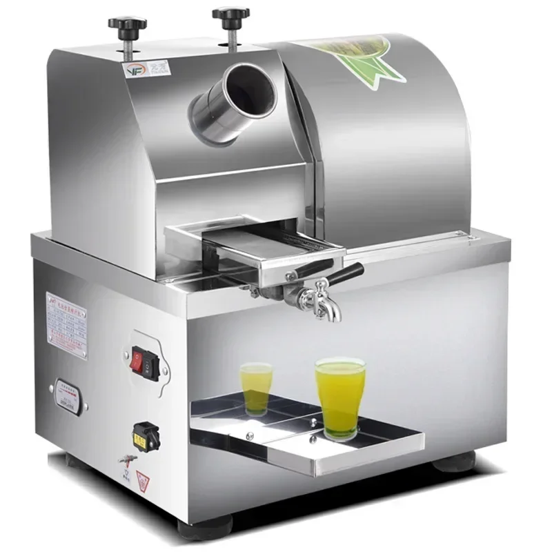 New Desktop Sugar Cane Juicer, Electric & Battery Powered Stainless Steel Sugarcane Extractor Press Machine