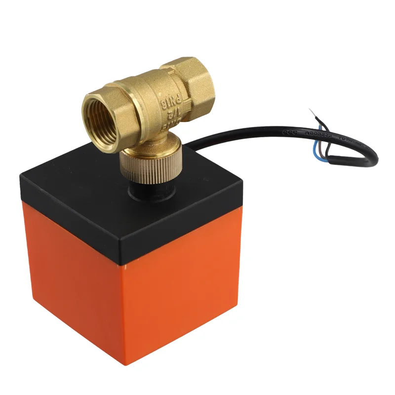 AC 220V Kuningan Benang Listrik Ball Valve 2-Way 3-Wire Solenoid Water Valve Dengan Aktuator DN15-A27R
