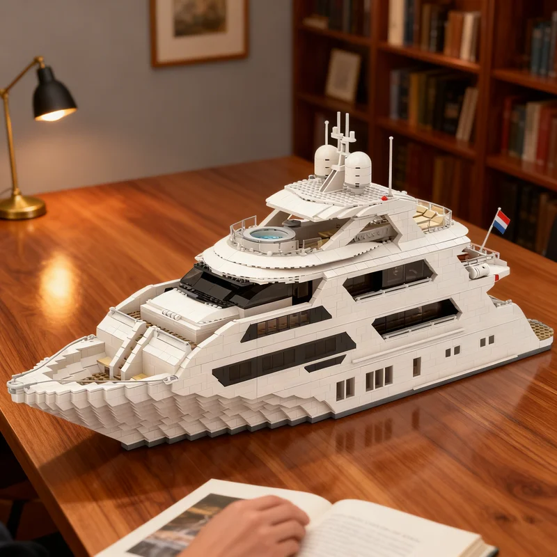 

4657pcs MOC Super Yacht City Model Building Blocks Creative DIY Gift Display Decor Assemble Premium Adult Kids Desk Home Toy