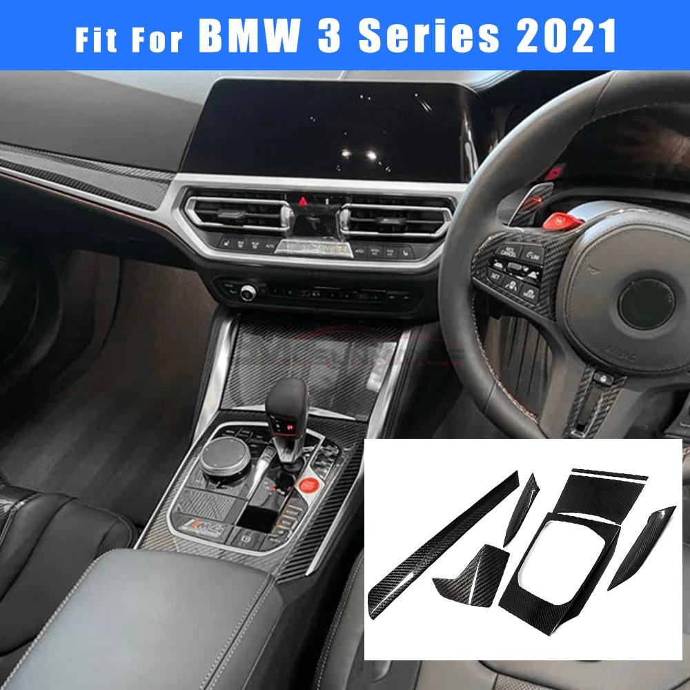 

RHD Carbon Fiber Interior For BMW 3 4 Series G20 G21 G22 2020 Car Center Console Dashboard Side Gear Shift Panel Cover Trim