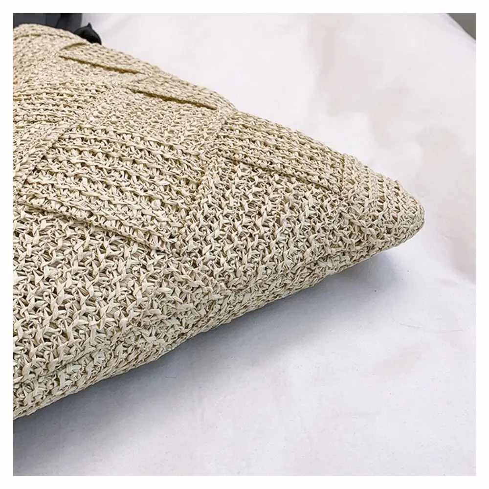 Простая богемная ажурная вязаная сумка, треугольная хлопковая нить, вязаная крючком большая сумка, большая вместительная сумка, пляжная соломенная сумка для студентов