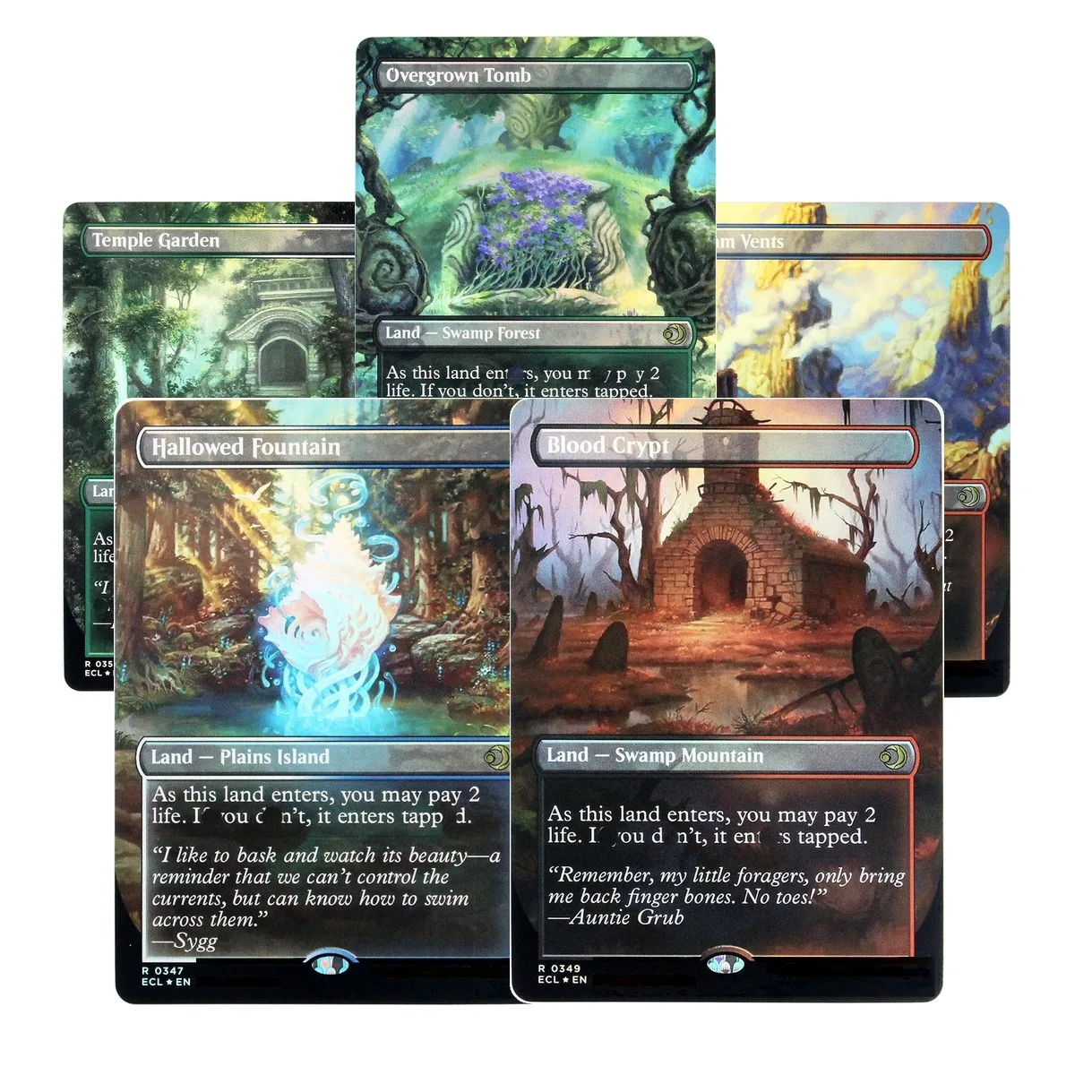 Double Foil ECL Shock Lands / ZNR + KHM Pathway Package TCG Proxy Cards Custom Top Quality Game Collection Trading Cards