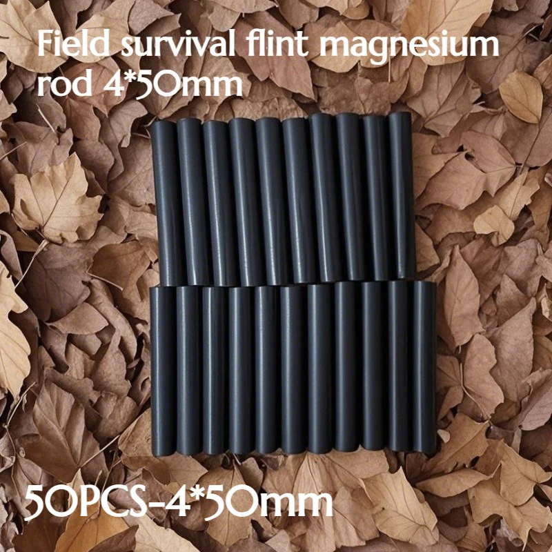 

50PCS 4*50mm Outdoor Survival Magnesium Rods Emergency Fire-starting Tools for Survival