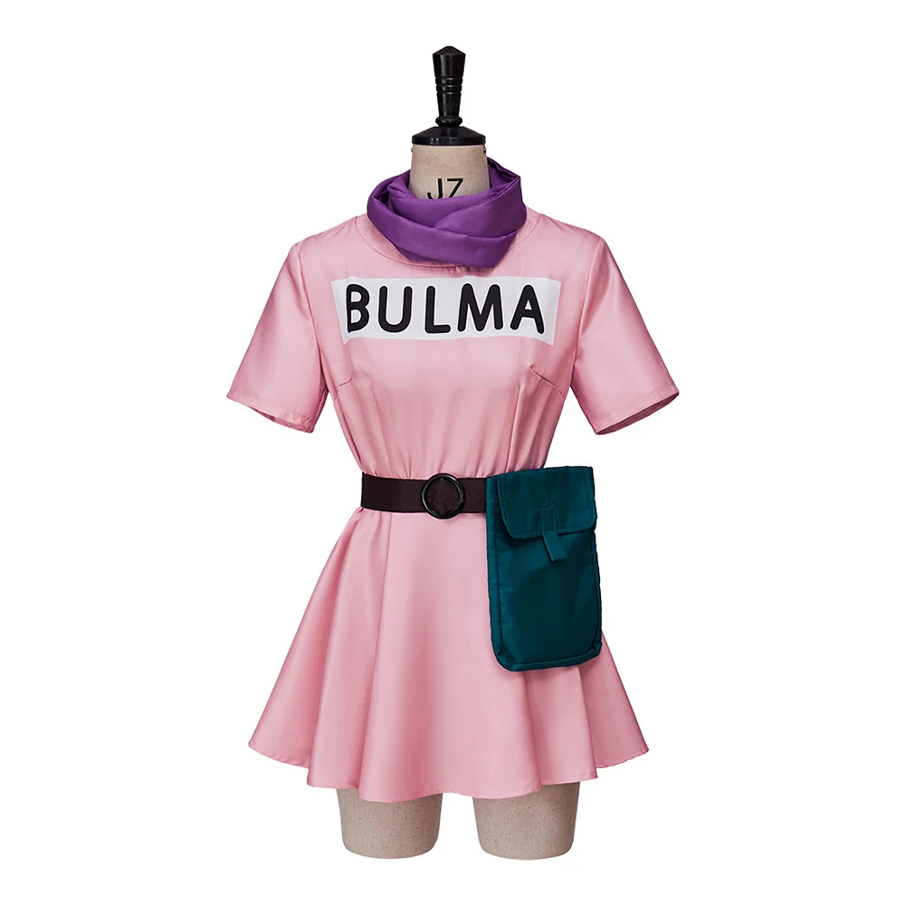 Anime Bulma Cosplay Costume Pink Dress Adult Clothes Uniform Kawaii Girls Carnival Masquerade Party Outfit